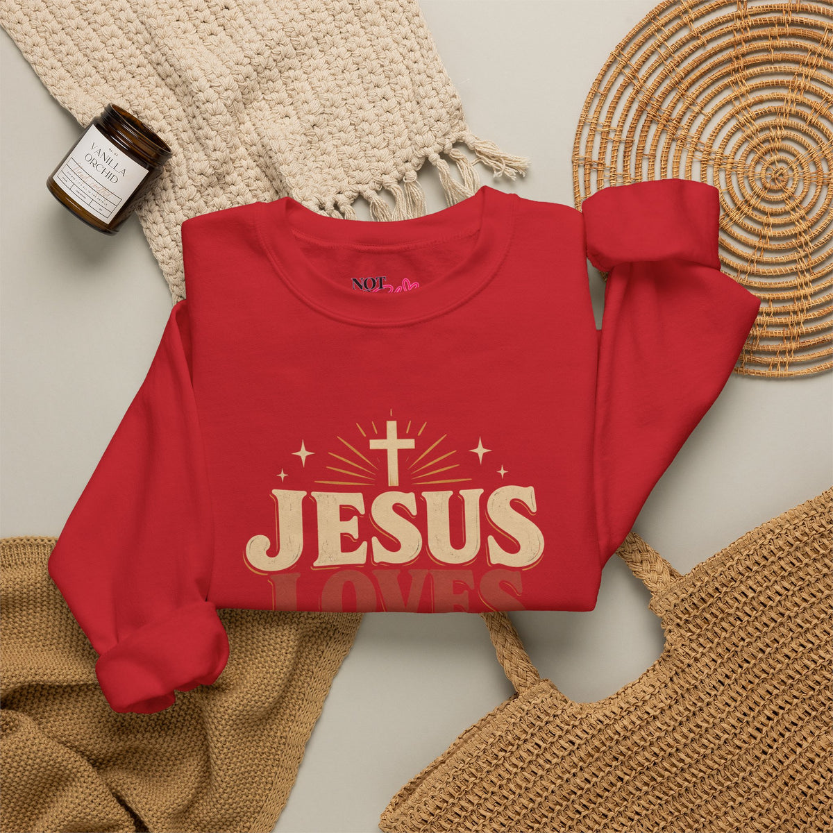 Jesus Loves You & I’m Tryin’ Christian Crewneck Sweatshirt