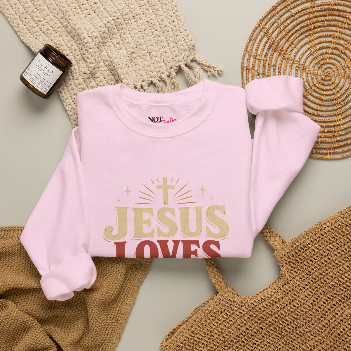Jesus Loves You & I’m Tryin’ Christian Crewneck Sweatshirt