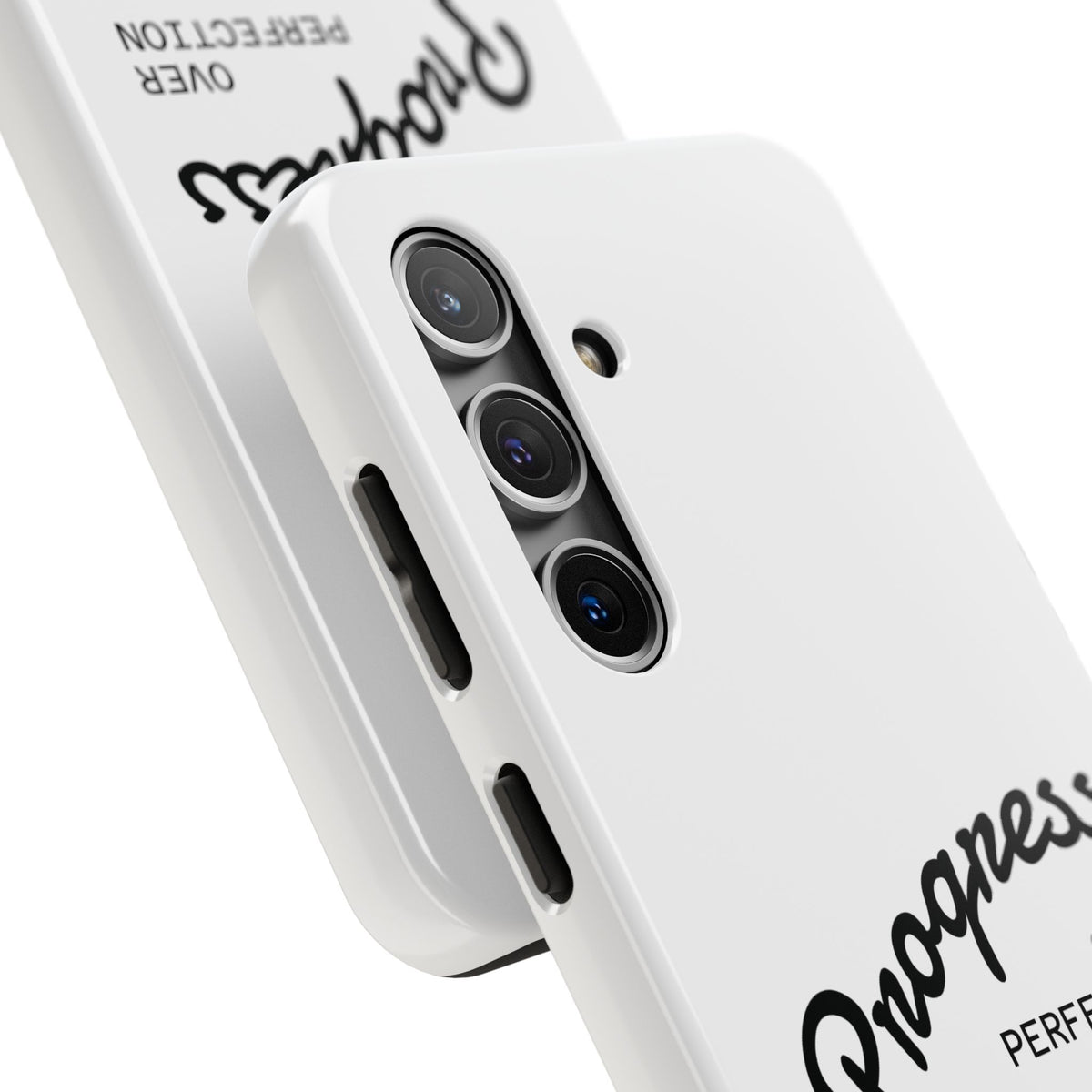 Progress Over Perfection Tough Phone Case — Minimal Motivational iPhone/Android Protective Cover