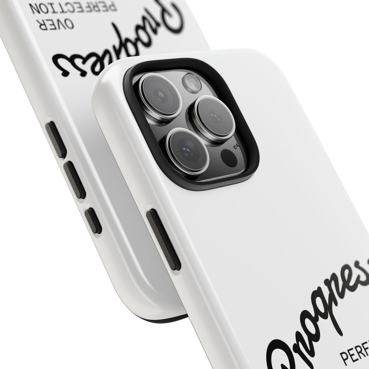 Progress Over Perfection Tough Phone Case — Minimal Motivational iPhone/Android Protective Cover