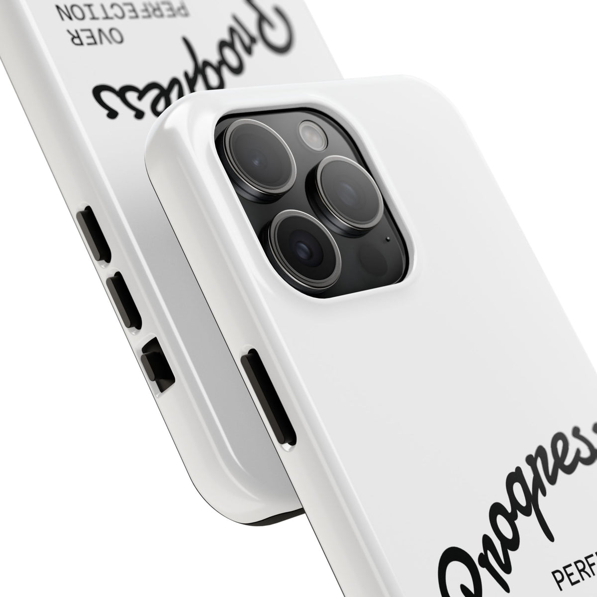 Progress Over Perfection Tough Phone Case — Minimal Motivational iPhone/Android Protective Cover