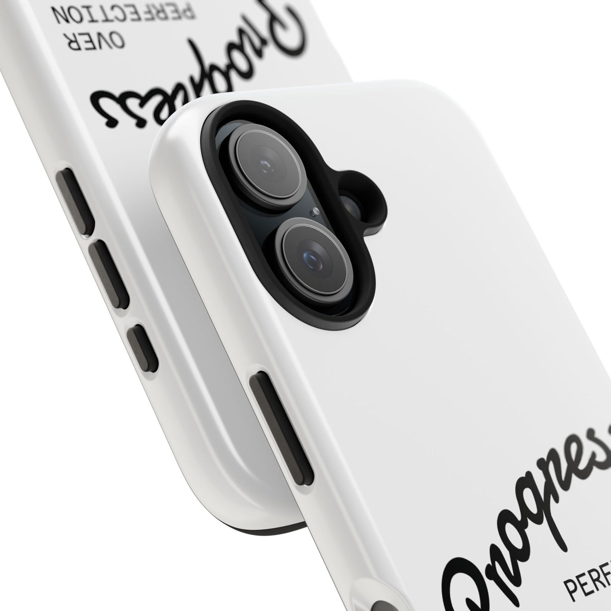 Progress Over Perfection Tough Phone Case — Minimal Motivational iPhone/Android Protective Cover