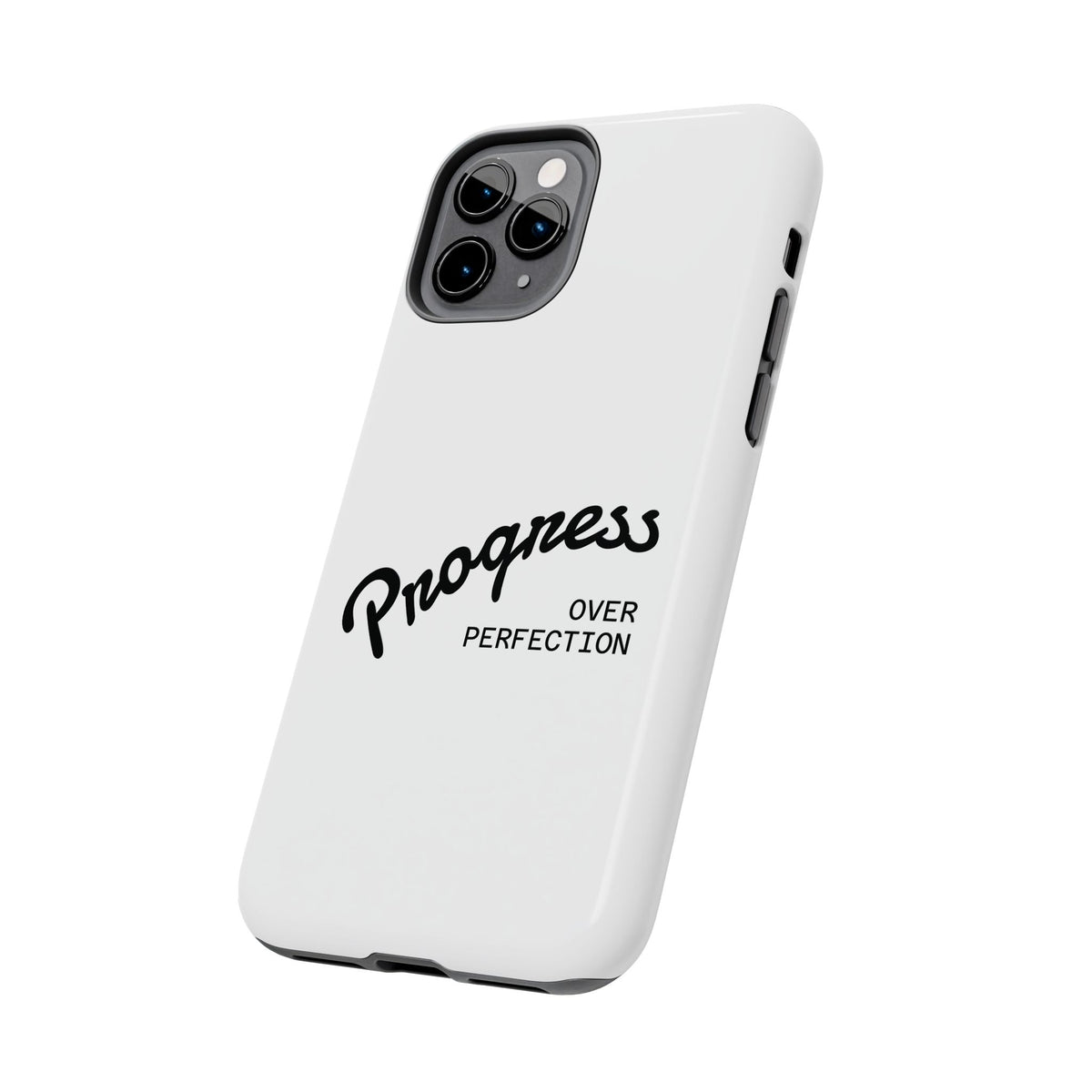 Progress Over Perfection Tough Phone Case — Minimal Motivational iPhone/Android Protective Cover