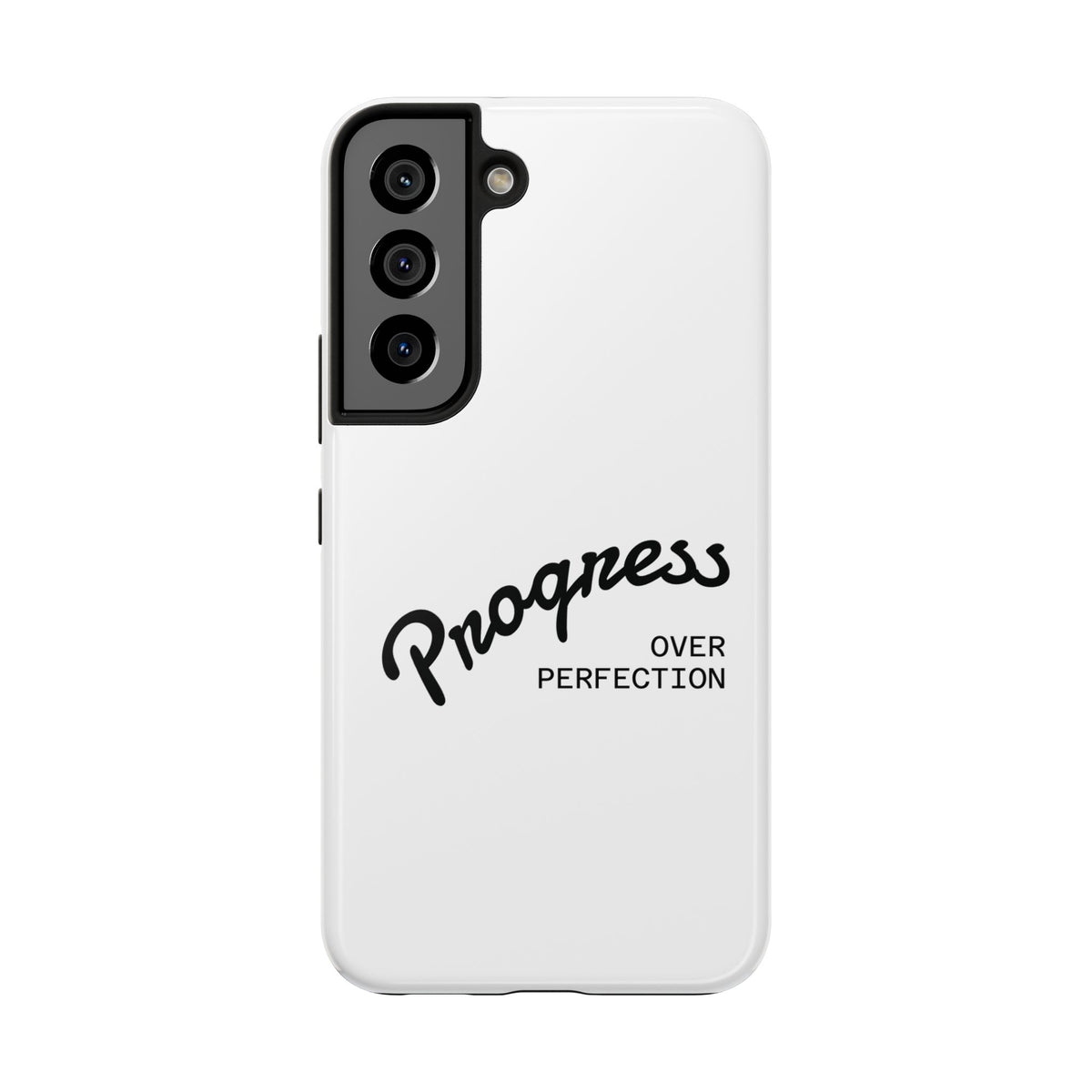 Progress Over Perfection Tough Phone Case — Minimal Motivational iPhone/Android Protective Cover