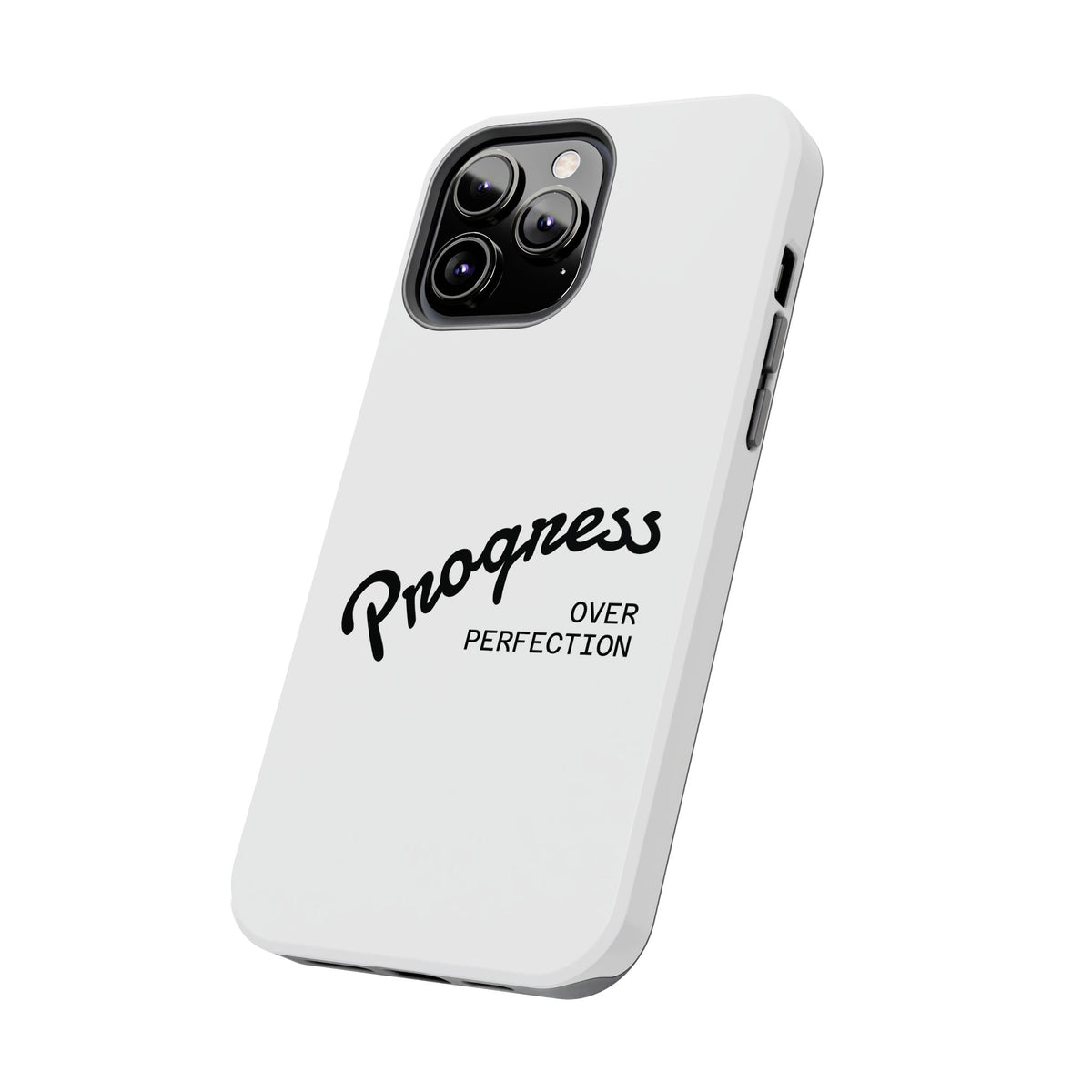 Progress Over Perfection Tough Phone Case — Minimal Motivational iPhone/Android Protective Cover