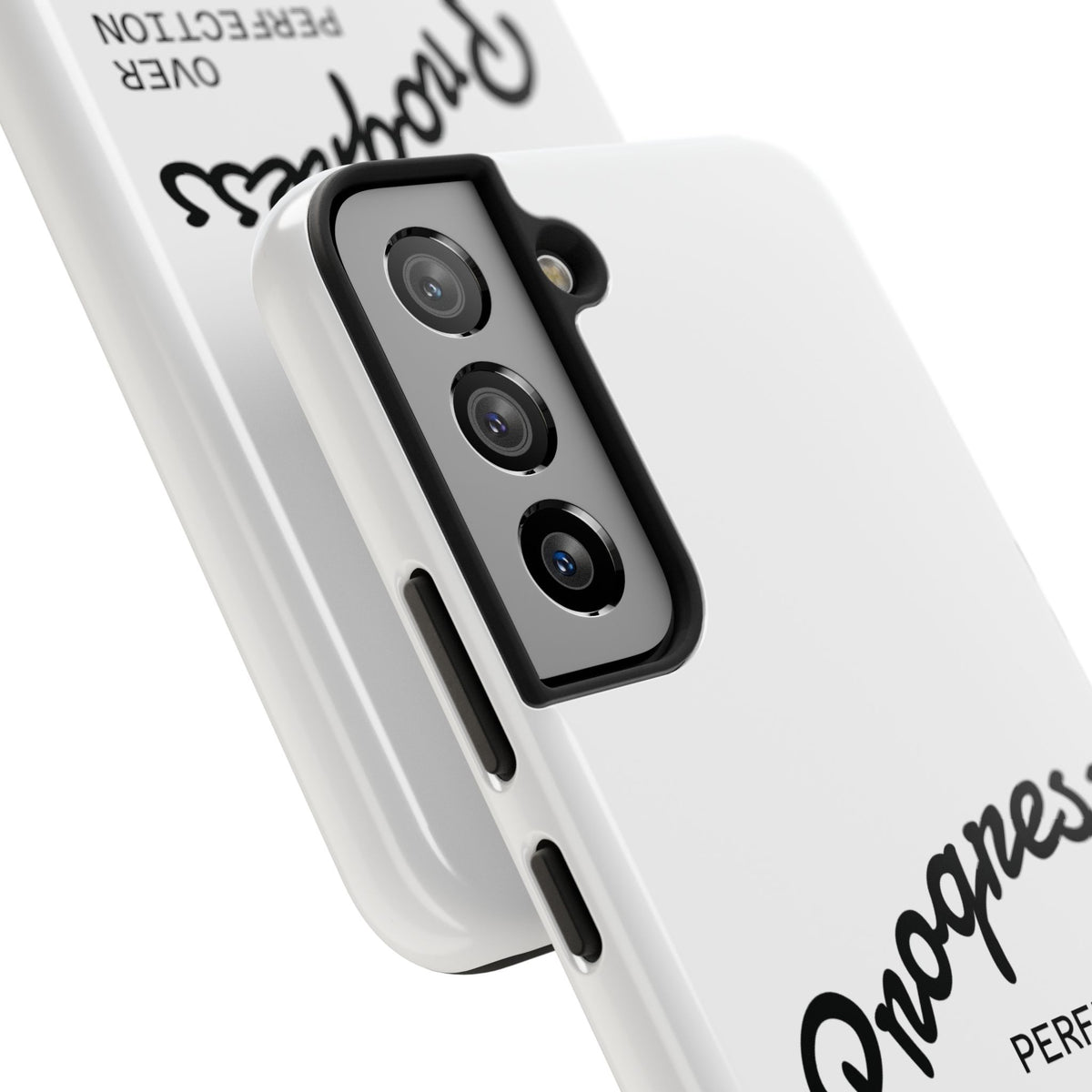 Progress Over Perfection Tough Phone Case — Minimal Motivational iPhone/Android Protective Cover