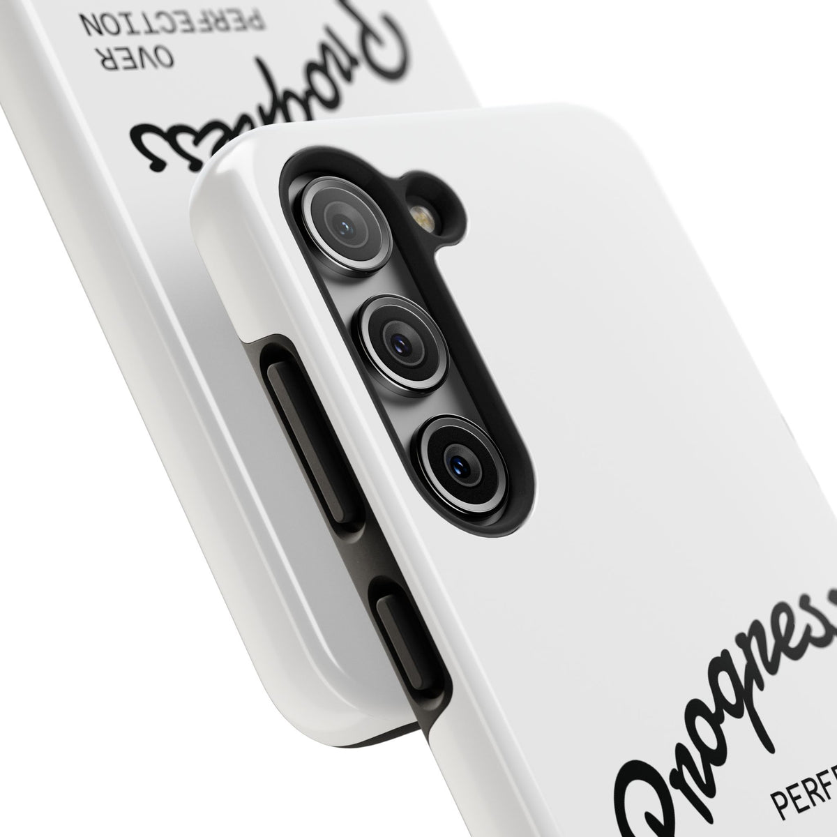 Progress Over Perfection Tough Phone Case — Minimal Motivational iPhone/Android Protective Cover