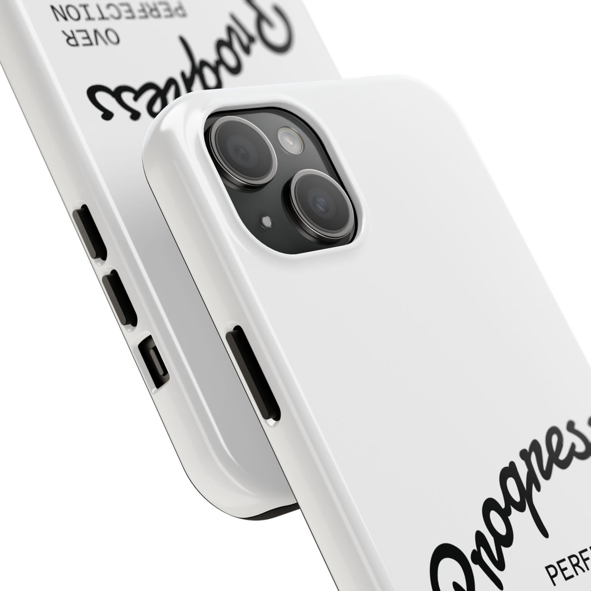 Progress Over Perfection Tough Phone Case — Minimal Motivational iPhone/Android Protective Cover