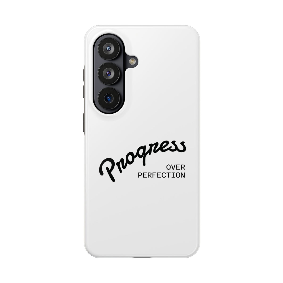 Progress Over Perfection Tough Phone Case — Minimal Motivational iPhone/Android Protective Cover