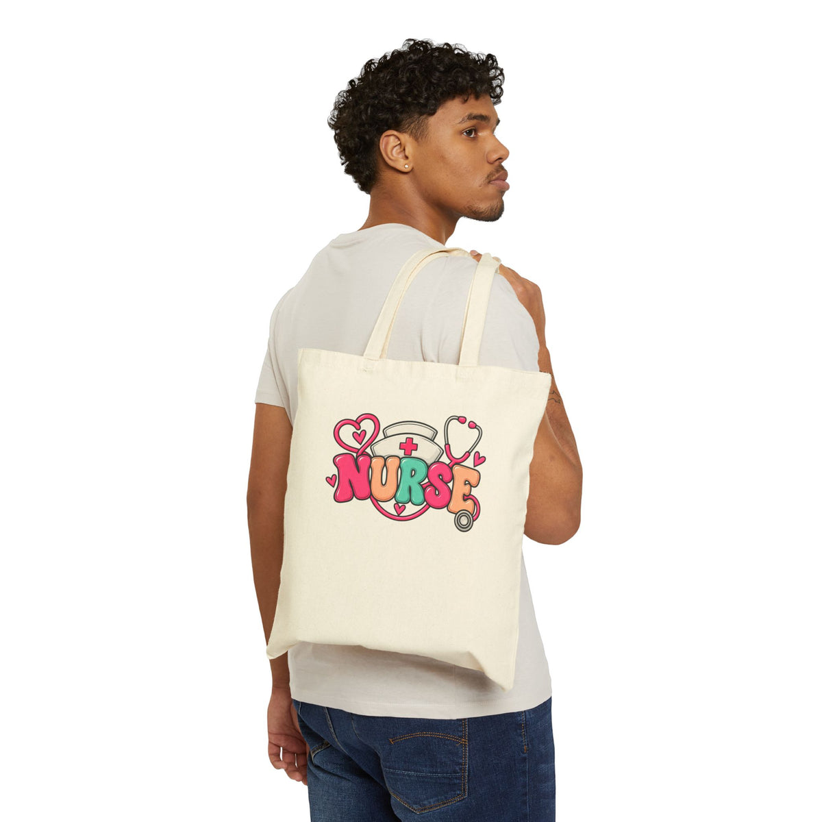 Nurse Heart Cotton Canvas Tote Bag