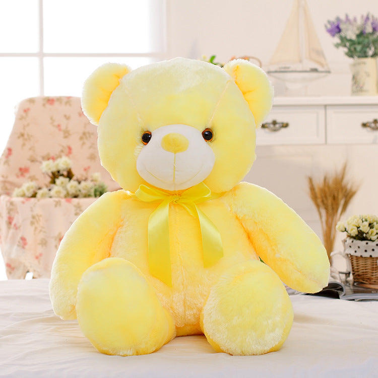 Candy-Colored Luminous Musical Teddy Bear Plush Toy, Soft Huggable Stuffed Animal