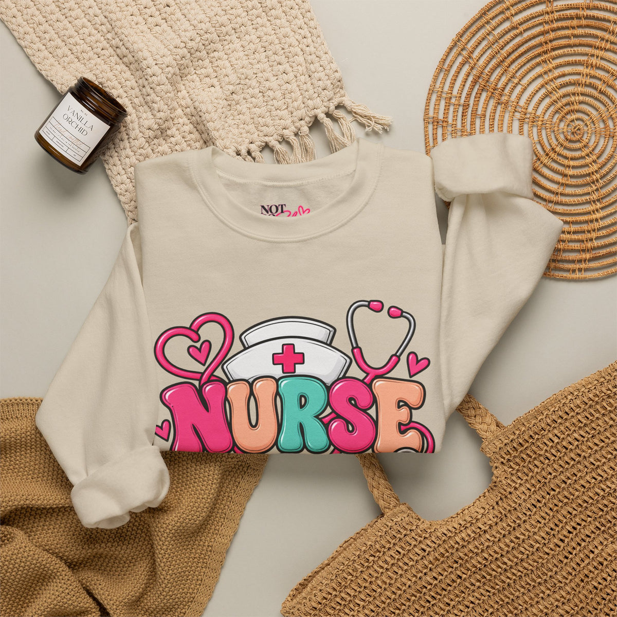 Nurse Crewneck Sweatshirt – Colorful Nursing Gift for Nurses and Healthcare Professionals