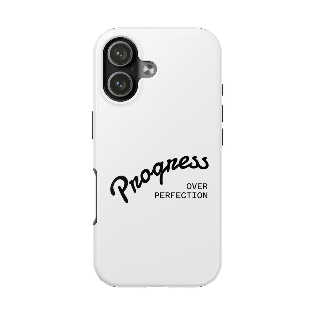 Progress Over Perfection Tough Phone Case — Minimal Motivational iPhone/Android Protective Cover