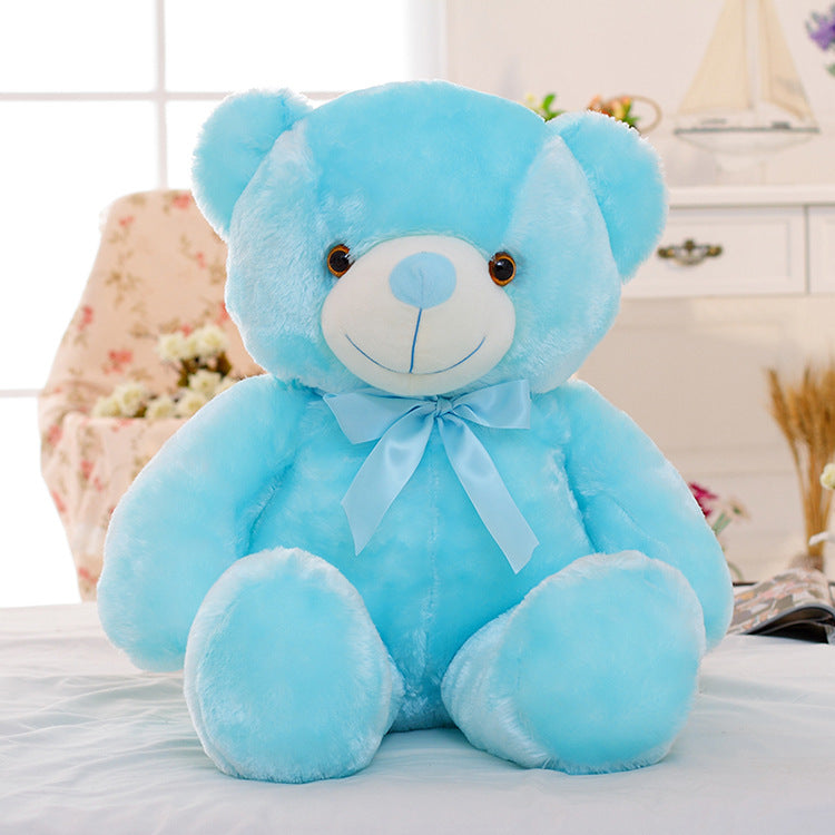 Candy-Colored Luminous Musical Teddy Bear Plush Toy, Soft Huggable Stuffed Animal