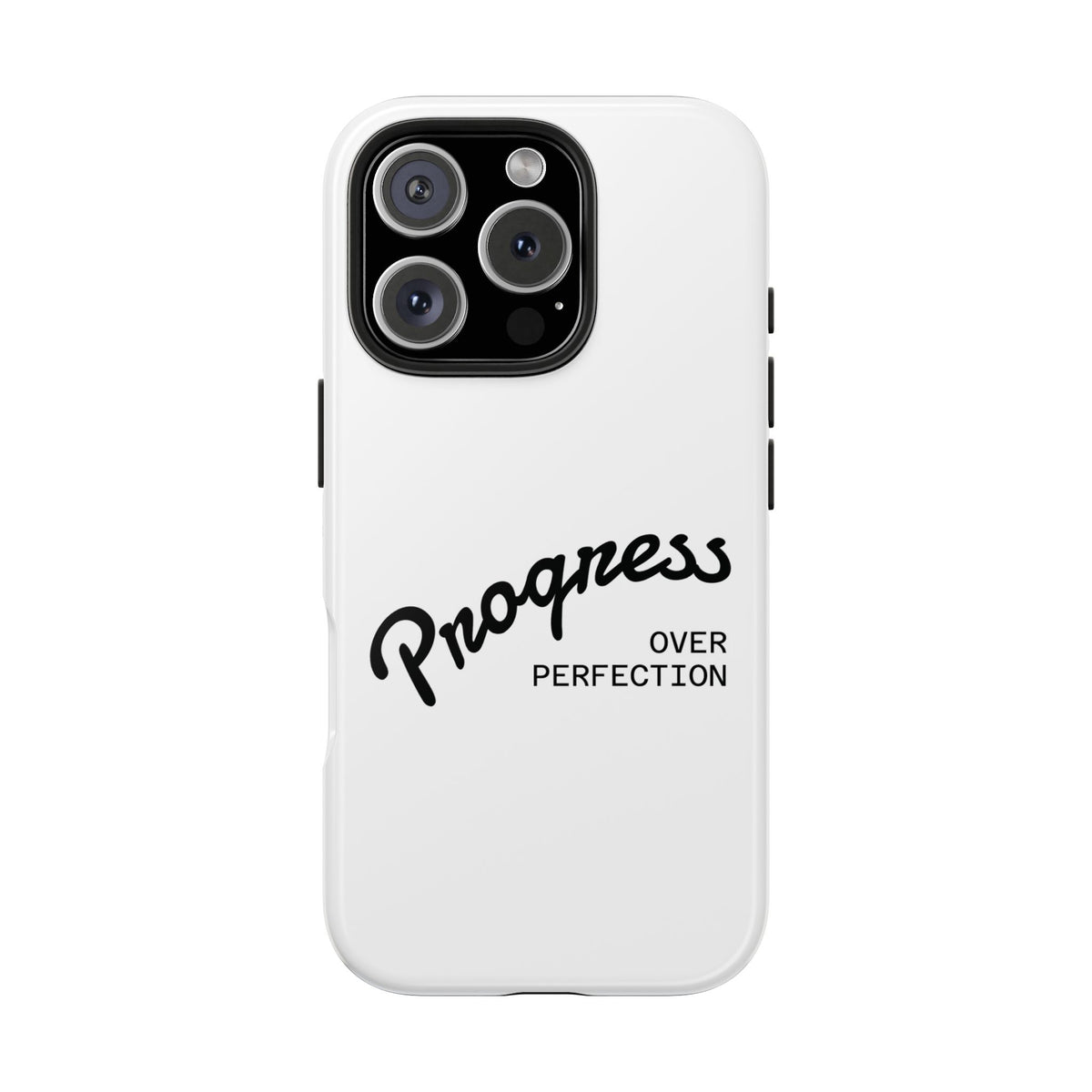 Progress Over Perfection Tough Phone Case — Minimal Motivational iPhone/Android Protective Cover