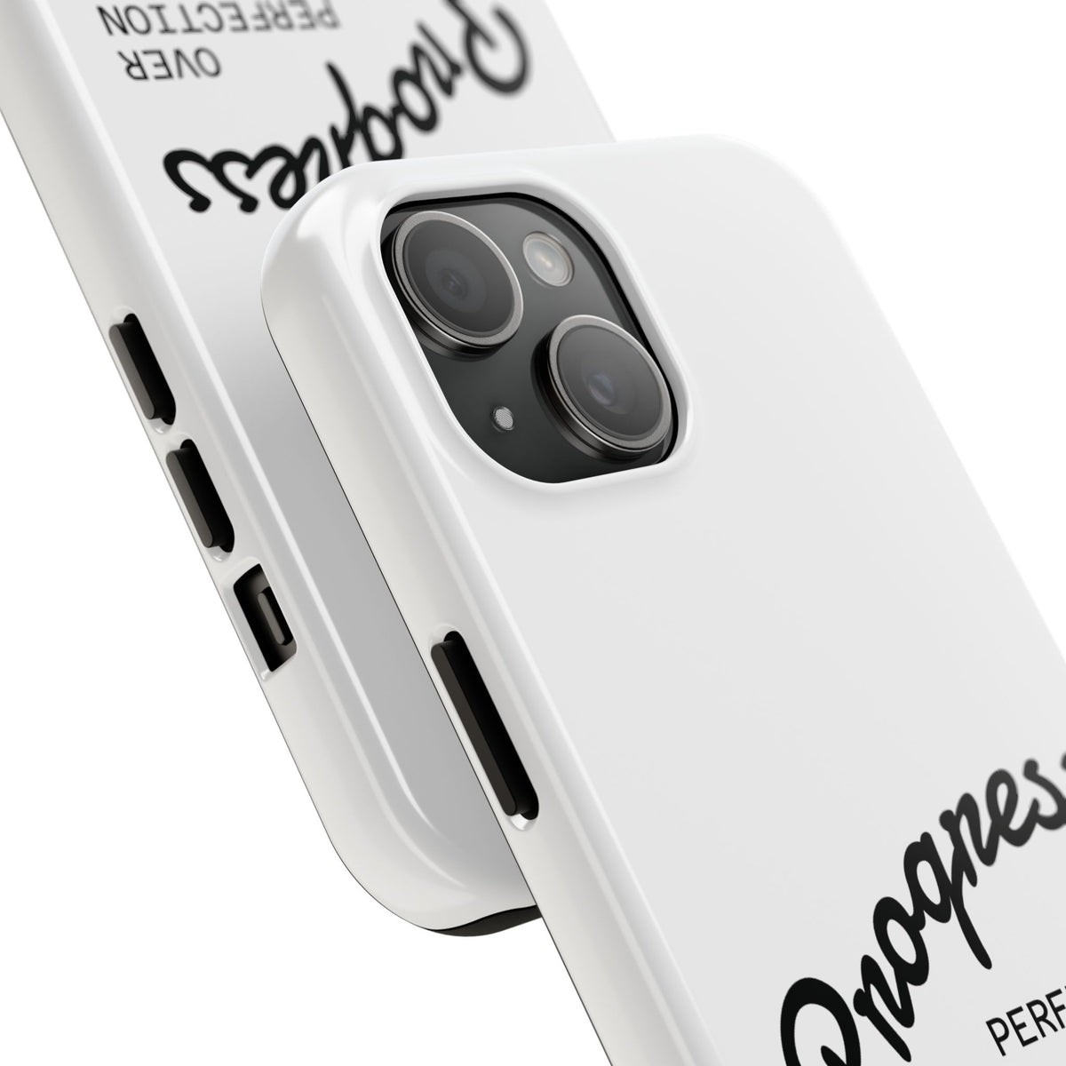 Progress Over Perfection Tough Phone Case — Minimal Motivational iPhone/Android Protective Cover