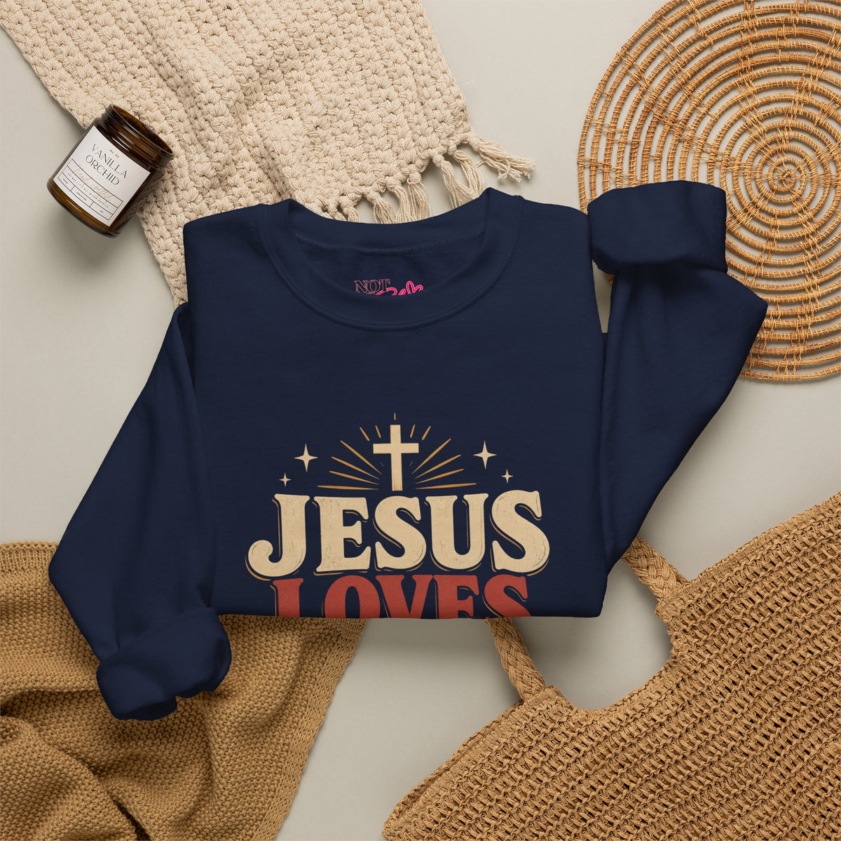 Jesus Loves You & I’m Tryin’ Christian Crewneck Sweatshirt