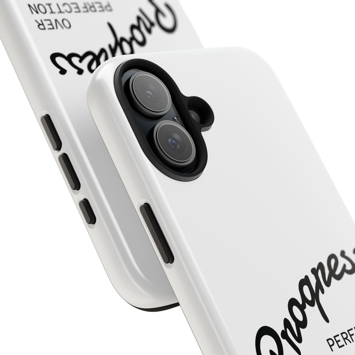 Progress Over Perfection Tough Phone Case — Minimal Motivational iPhone/Android Protective Cover