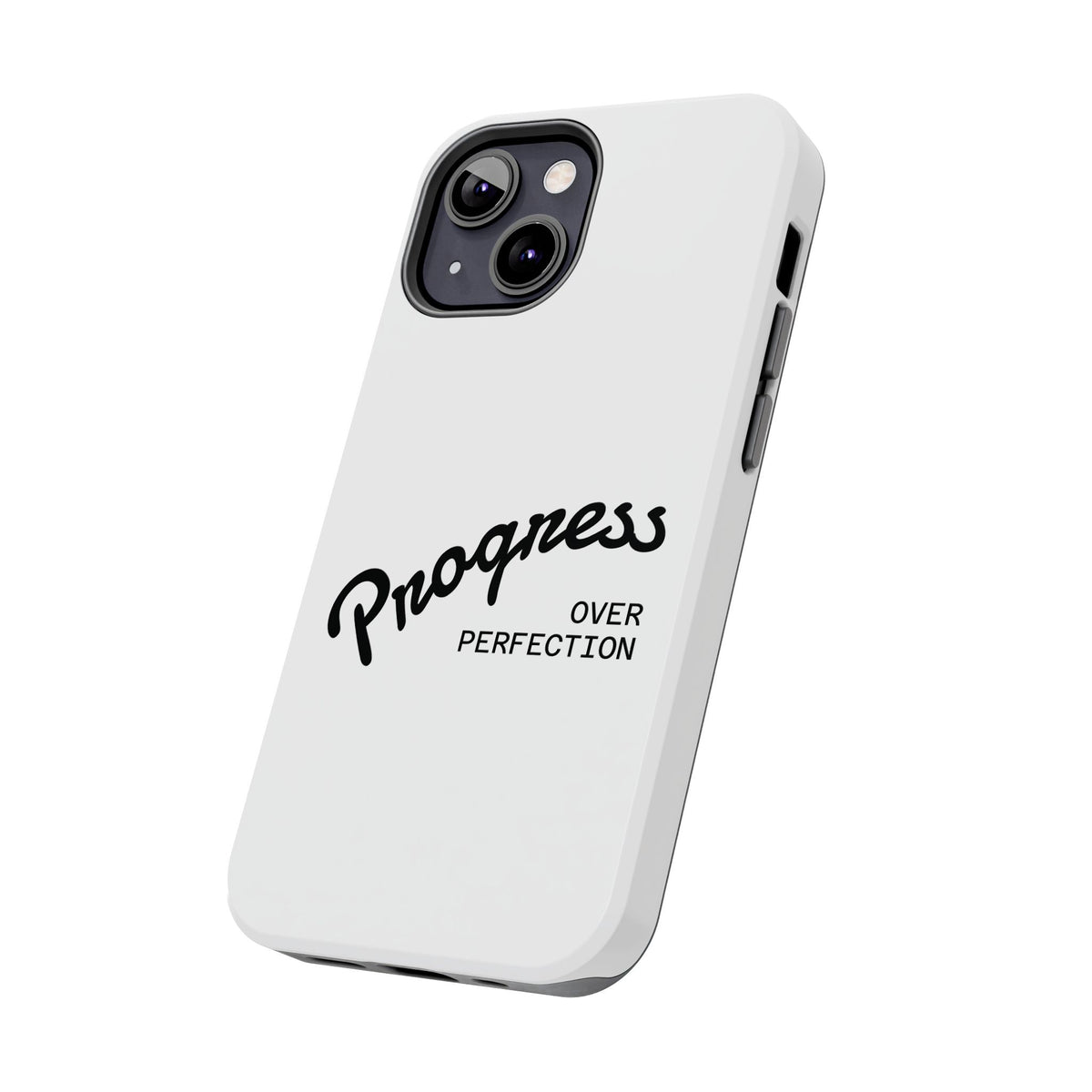 Progress Over Perfection Tough Phone Case — Minimal Motivational iPhone/Android Protective Cover