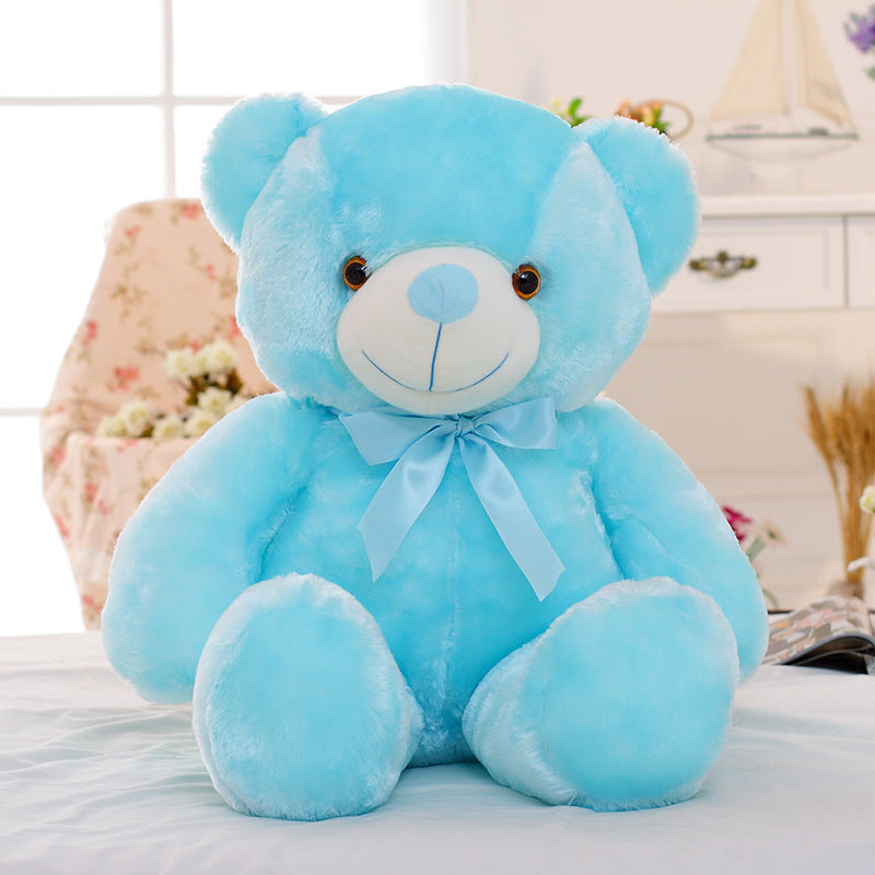 Candy-Colored Luminous Musical Teddy Bear Plush Toy, Soft Huggable Stuffed Animal