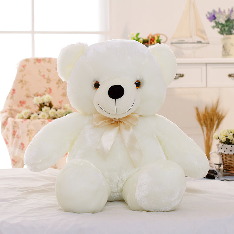Candy-Colored Luminous Musical Teddy Bear Plush Toy, Soft Huggable Stuffed Animal
