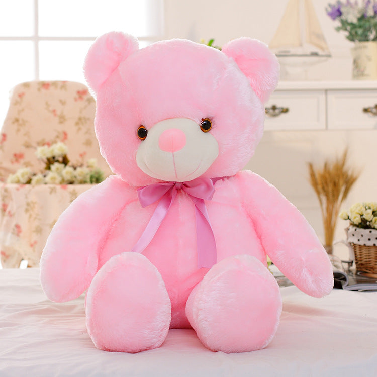 Candy-Colored Luminous Musical Teddy Bear Plush Toy, Soft Huggable Stuffed Animal